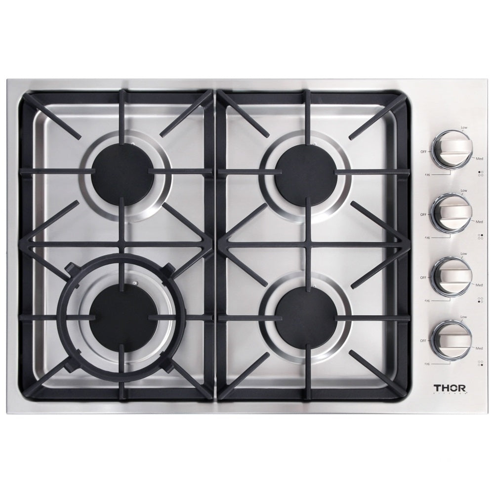 Thor Kitchen TGC3001 30" 4 Burner Drop-In Stainless Steel Gas Cooktop