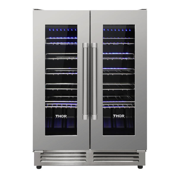Thor Kitchen TWC2402 42 Bottle Dual Zone French Door Built-in Wine Cooler - RenoShop
