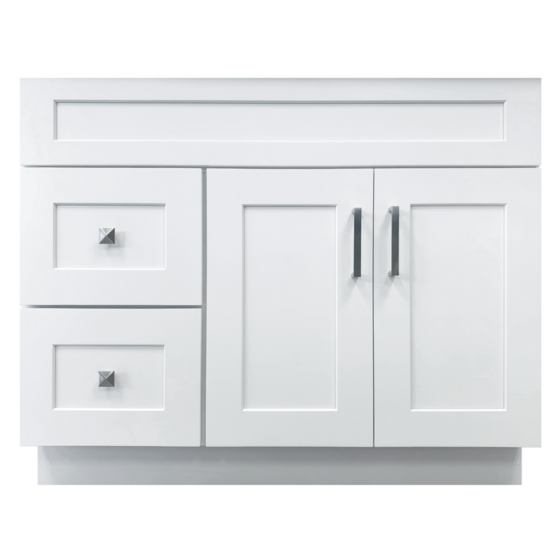Crown VSD42L 42" Solid Wood Bathroom Vanity with Quartz Top & Sink - RenoShop