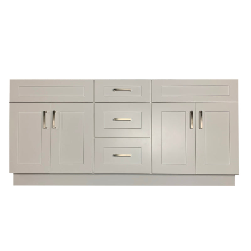 Crown VSD60DD 60" Solid Wood Double Sink Bathroom Vanity with Quartz Top & Sink - RenoShop