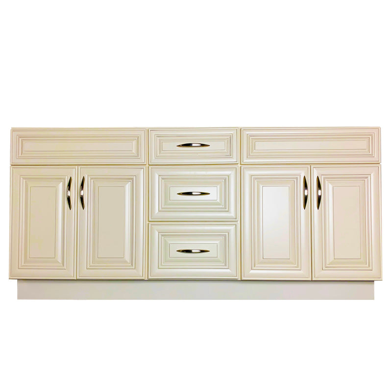 Crown VSD72DD 72" Solid Wood Double Sink Bathroom Vanity with Quartz Top & Sink - RenoShop