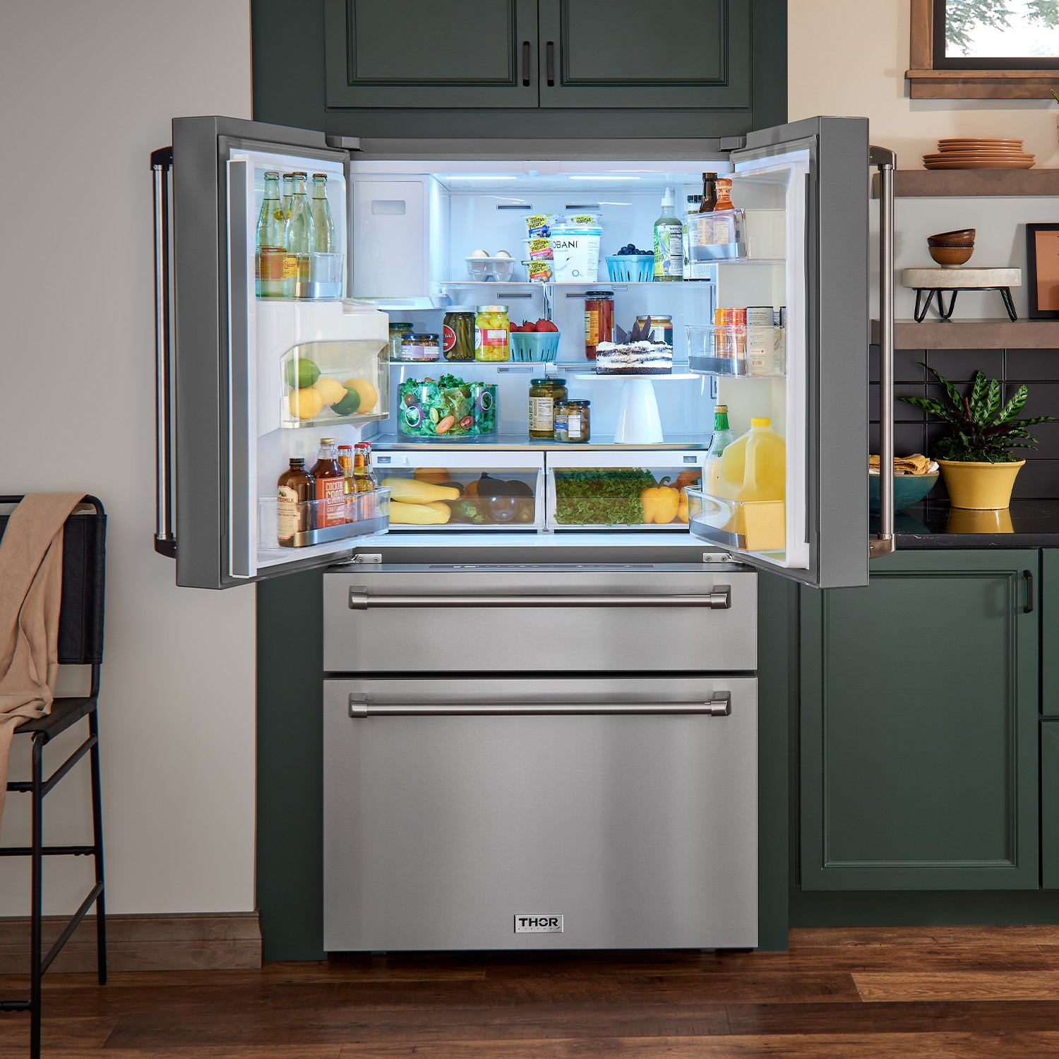 36 英寸专业法式对开门冰箱带冰和饮水机 TRF3601FD
